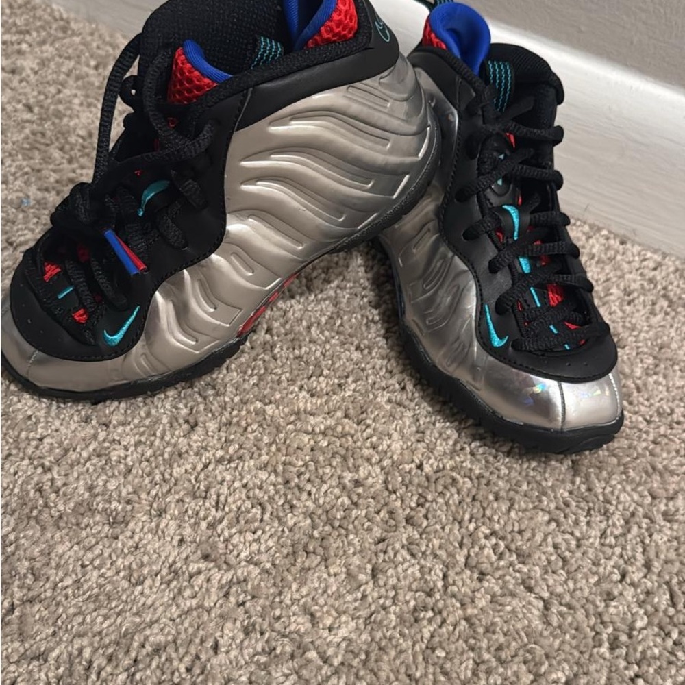 Nike Silver and Black Sneakers with Futuristic Design